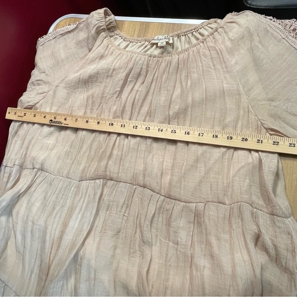 Boho Cream Peasant Dress with Crochet Trim - Picture 4 of 7